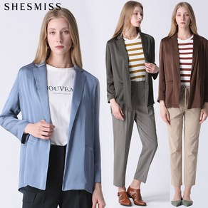 [쉬즈미스(SHESMISS)] 미니멀 실키 오픈 재킷 (택가격: 248000원)