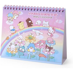 산리오(SANRIO) 링 캘린더 2025년 산리오 캐릭터즈 탁상 예정 씰 첨부 451401, 마이멜로디