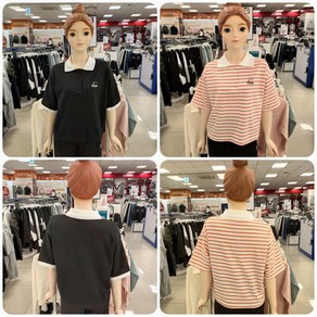[에꼴리에] 23년 여름신상 5부 카라티! **고품질 중저가격~ 2가지 색상** 주니어 여아용 항상 인기많은 단정 하면서 멋스럽고 편안하며 시원한 5부 크롭 카라 반팔티