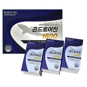 보령 콘드로이친 1600 철갑상어콘드로이친 180정 콘도로이친 콘트로이친 콘드레이친, 3개, 60정