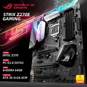 중고 ASUS ROG STRIX Z270E GAMING LGA1151 DDR4 DP HDMI DVI M.2 ATX 마더보드 온보드 AC Wifi 및 USB 3.1