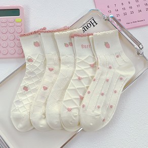 에이블탑 골지 귀여운 면 단목 패션양말 3종세트