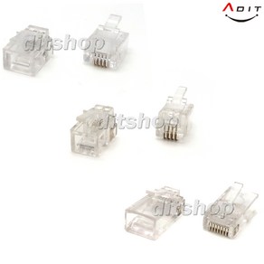 ADIT 8P8C 6P6C 6P4C 4P4C RJ11 RJ12 RJ45 모듈라 커넥터 전화선 전화 랜 인터넷 UTP, AS0012, 1개