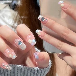 떨샵 화려한 보석 스톤 네일팁 인조네일 셀프네일팁, 2개, NAIL-N349