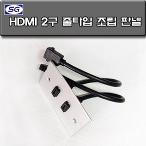 신길전자 벽부판넬 알루미늄 플레이트 70 X 115 HDMI 2구 줄타입 조립완제품 (숏코드), HDMI 2구 판넬 조립형 줄타입 알루미늄 월 플레이트, 1개