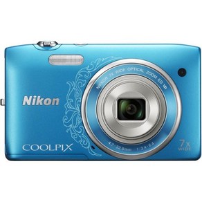 DSLR 카메라 전문가용 Nikon デジタルカメラ COOLPIX S3500 光学7倍ズーム 有効画素数 2005万画素 オリエンタルブルー S3500DBL, oiental blue