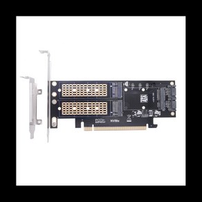 PCIE X16-M.2 M 키 NVME SSD 어댑터 카드 B SATA, 없음, 1개