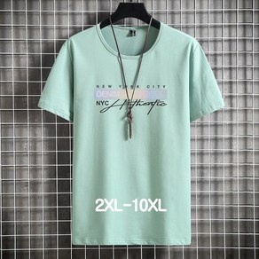 쥬엔리치 4XL~10XL 남자 빅사이즈 반팔 티셔츠 면 라운드 넥 캐쥬얼 남성 루즈핏 여름 티