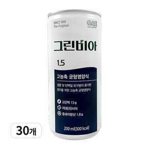 그린비아 1.5 고열량 고단백 저잔사식 고농축 균형 영양식, 200ml, 30개