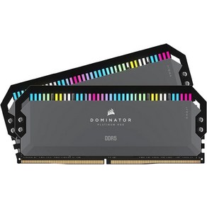 CORSAIR Dominator 플래티넘 RGB DDR5 RAM 64GB (32GB 2개) 6000MHz CL30 AMD Expo iCUE 호환 컴퓨터 메모리 - 그레이 (CMT6