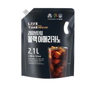 태웅식품 본사 라이브타임 블랙아메리카노, 2.1L, 1개입, 2개