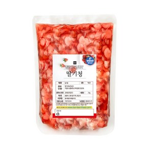 봄봄푸드 1kg 2kg 대용량 과일청 수제청 카페 납품 에이드 스무디 라떼, 딸기청, 1개