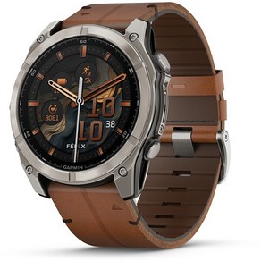 가민 fenix 8 피닉스 Sapphire AMOLED 51mm Ti / Chestnut Leather Band Suica 대응 GPS 스마트 워치 010-02905-81