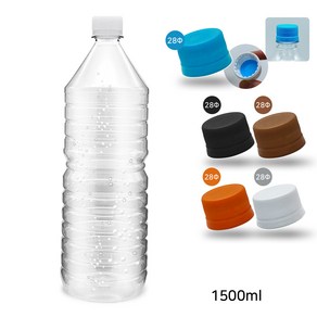 내압캡 생수 공병 원형 1500ml (2개) 탄산 효소 보틀, 화이트, 2개