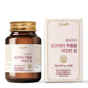 꽃피우다 로즈마리 추출물 비오틴 업 500mg, 1개, 60정