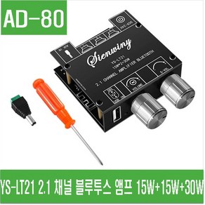 e홈메이드(AD-80) YS-LT21 2.1 채널 블루투스 앰프 15W+15W+30W, 1개