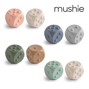 무쉬 프레스토이 주사위 1Set (2p) 소근육발달 실리콘 / mushie Silicone Dice Pess Toy, Died Thyme/Natual, 1개