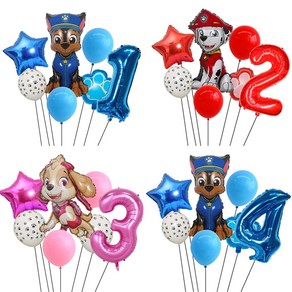 Paw Patrol Party 풍선 그림 하늘 쫓는 마샬 개 알루미늄 필름 풍선 소년 소녀 생일 파티 장식 새해 선물