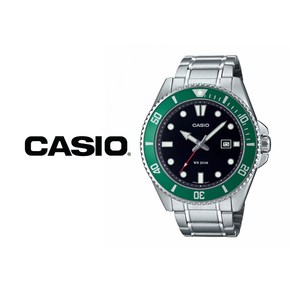 카시오 CASIO 다이버 MDV-107D-3A 흑새치 그린 패션 방수 남자 남성 메탈 손목시계 MDV107D