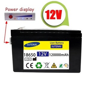 전기 자동차 배터리용 18650 리튬 배터리 팩 12V 120Ah 내장 고전류 30A BMS 12.6V 충전기 신제품 분무기, 1개