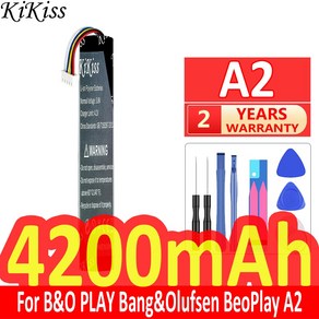 Kikiss 배터리 뱅앤올룹슨 베오플레이 A2 액티브 베오릿 15 17 스피커용 4200mAh, 1개, 1개입