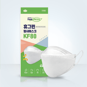 휴그린KF80 [중형 1매입 개별포장] 국내제조 숨쉬기편한 걸리버인쇄, 1개입, 1개, 화이트