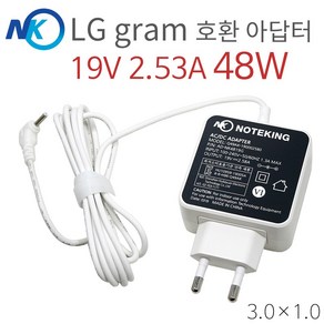 노트킹 LG 올뉴그램 15Z980-GA7BK WA-48B19F S 19V 2.58A 48W (3.0) 일체형 화이트 호환 아답타 충전기, AD-NK4819G, 1개