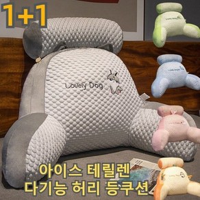 1+1아이스 테릴렌 다기능 허리 등쿠션 허리 보호 베개 쿨배게 대형쿠션 분리형 베개 통기하고 시원함 POZEAL, S사이즈 65 X45cm, 공룡(그린)*1+1