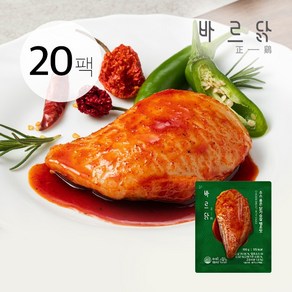 바르닭 소스품은 닭가슴살 땡초맛, 100g, 20개