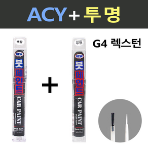 일신 쌍용 G4 렉스턴 ACY 엘리멘탈그레이 붓페인트 + 투명마감용 붓페인트 15ml, 1개