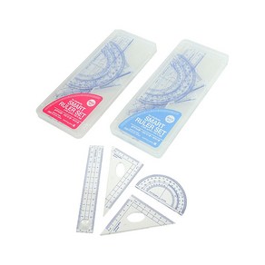 모닝글로리 2500 스마트 삼각자/각도기 세트, 1개, 핑크