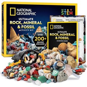 NATIONAL GEOGRAPHIC 암석 컬렉션 상자 300개 보석 수정 세트, Ultimate Rock Collection