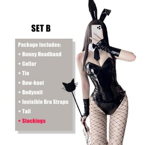 할로윈 코스프레 바니걸 bunny girl costume cosplay women pu 가죽 원피스 바디 슈트 mai sakurajima 토끼 정장 kawaii 귀 애니메이션