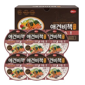 애견비책 강아지 화식사료 오리 연어 120g 6개입, 6개