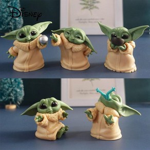 Zhijing 5pcs / 세트 스타 워즈 베이비 Yoda 인형 Gogu 만달리 리아 액션 피규어 장난감 4 7cm Figuas (녹색), 1개