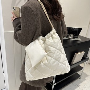 소울린느 퀼팅 구름백 체인 숄더백 + 파우치 (5colos)