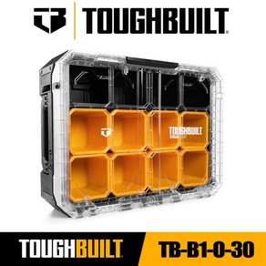 TOUGHBUILT TB-B1-O-30 StackTech 정리함 다기능 자동차 보관 수리 부품 상자 쌓을 수 있는 터프빌트 도구, 1개