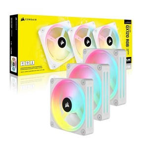 CORSAIR iCUE LINK QX120 RGB STARTER KIT WHITE (3PACK/Contolle), 3개