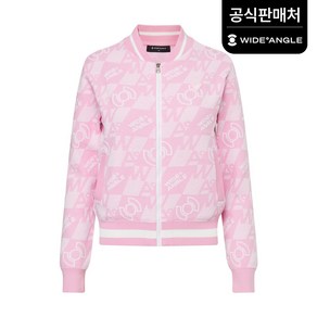 와이드앵글 공식 여성 CO 전판 쟈가드 풀집 스웨터 골프 니트 L WWP25K51P5