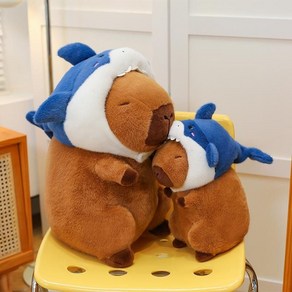 상어 카피바라인형 귀여운 대형 동물 애착 인형 선물, 35cm, 1개