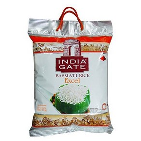 India Gate - White Basmati Rice - Excel 10 Pound India Gate - 흰색 바스마티 쌀 - Excel 10파운드 by India Ga, 1개, 4.54kg