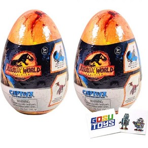 쥬라기 월드 Captivz Dominion Edition 나만의 공룡 배틀 디노 인 슬라임(2팩)을 고스토이 스티커 2개로 제작, Gold Egg