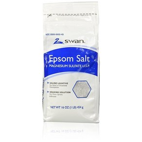 스완 식용 앱섬 솔트 마그네슘 설페이트 16oz(454g) Swan Epsom Salt, 1개, 454g