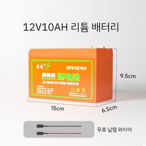 분무기 배터리 충전식 12V8AH 농업용 농약 살포기, 리튬 배터리 12V10Ah, 1개