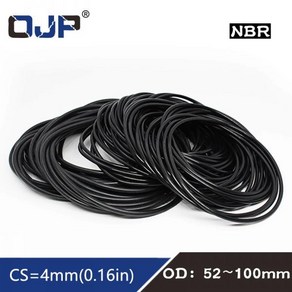 오링 o-ing 10 개/몫 고무 링 NBR 씰링 O-링 CS4mm OD52/55/60/65/70/75/80/85/90/95/100mm 니트릴 O 씰 가스켓 오일, 52x44x4mm, 10pieces, 10개