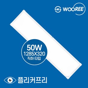 장수램프 LED 평판등 1285x320 50W 슬림 샤인 면조명 거실등, 주광색(5700K), 1개