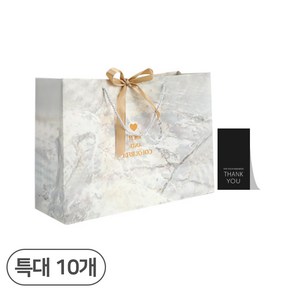 27리빙 선물 쇼핑백 10p+감사 스티커 10p, 04 대리석 골드리본, 특대