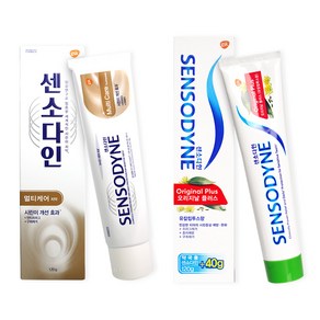 gsk 센소다인 오리지날플러스(유칼립투스향) 160g + 센소다인 멀티케어 120g 시린이개선치약 안티프라그 구취제거, 2개