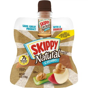 [미국직배송]스키피 스퀴즈 짜먹는 피넛버터 Skippy Squeeze 6oz 내츄럴 크리미 (Natual Ceamy), 1개