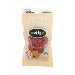 미니애니맨 햄스터&다람쥐 소고기큐브60g -야채 (800686), 1개, 60g